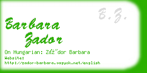 barbara zador business card